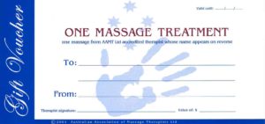 Massage Therapy Gift Vouchers can be purchased from the clinic